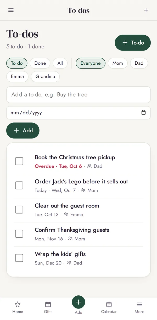To-dos on iPhone