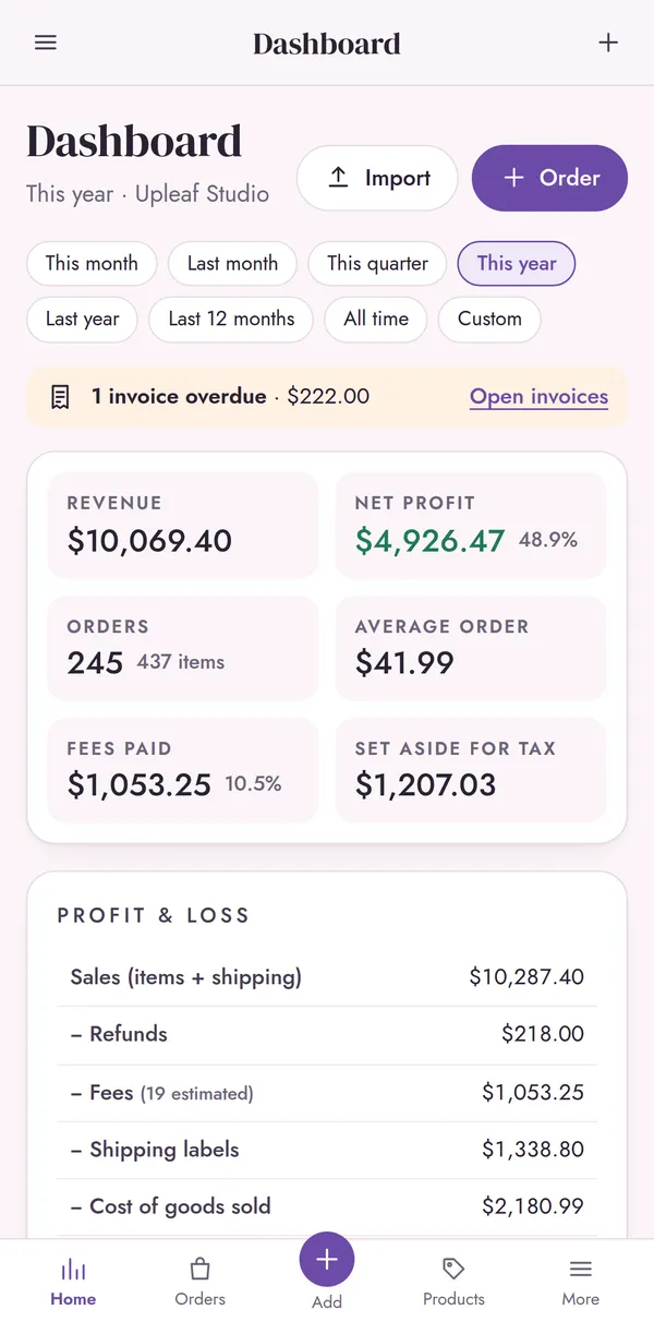 Dashboard on iPhone